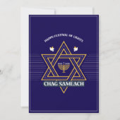 Elegant Star of David Hanukkah Feestdagenkaart (Voorkant)