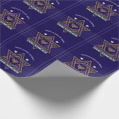 Elegant Star of David Hanukkah Wrapping Paper Cadeaupapier (Hoek)