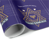 Elegant Star of David Hanukkah Wrapping Paper Cadeaupapier (Rol Hoek)