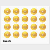 Elegant Star op Golden Ronde Sticker (Vel)