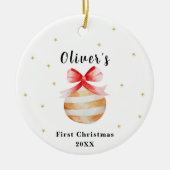 Elegant Star Ornament Baby's Eerste Kerstmis (Voorkant)