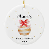 Elegant Star Ornament Baby's Eerste Kerstmis (Achterkant)