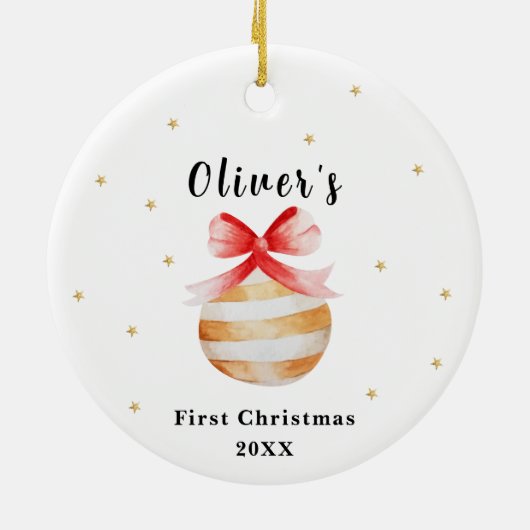 Elegant Star Ornament Baby's Eerste Kerstmis (Achterkant)