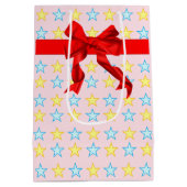 Elegant Star Pattern Medium Cadeauzakje (Achterkant)