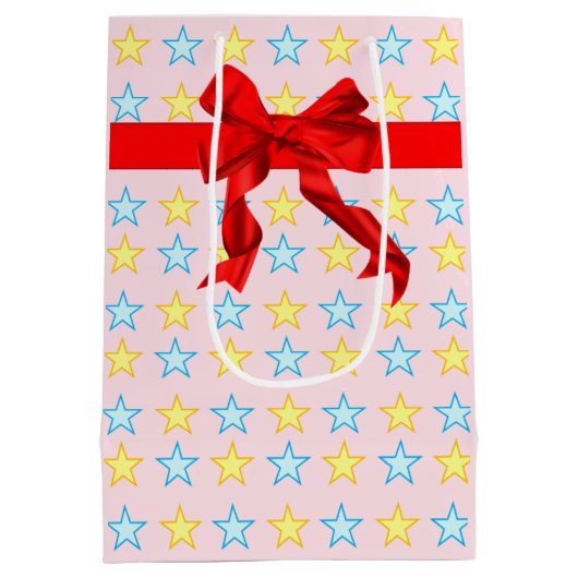 Elegant Star Pattern Medium Cadeauzakje (Achterkant)