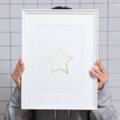 Elegant Star Real Gold Lines Folie Afdrukken