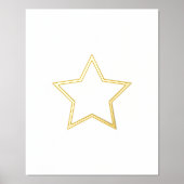 Elegant Star Real Gold Lines Folie Afdrukken (Voorkant)