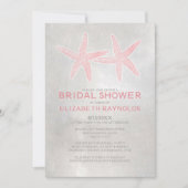 Elegant Starfish Beach Bridal Shower Invitations Kaart (Voorkant)