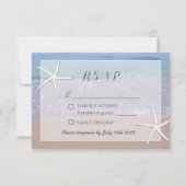 Elegant Starfish Beach Theme Weddenschap RSVP Kaartje (Voorkant)