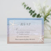 Elegant Starfish Beach Theme Weddenschap RSVP Kaartje (Staand voorkant)