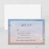 Elegant Starfish Beach Theme Weddenschap RSVP Kaartje (Voorkant / Achterkant)