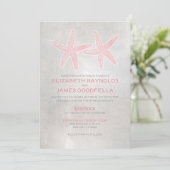 Elegant Starfish Beach Wedding Invitations Kaart (Staand voorkant)