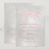 Elegant Starfish Beach Wedding Invitations Kaart (Voorkant / Achterkant)