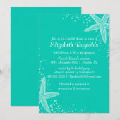 Elegant Starfish Bridal Shower Invitations Kaart (Voorkant / Achterkant)