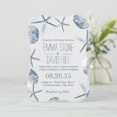 Elegant Starfish & Sand Dollar Beach Weddenschap Kaart (Staand voorkant)