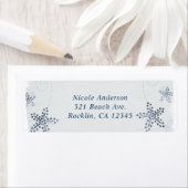 Elegant Starfish & Sequins Blue Beach Invitation Etiket (Insitu)