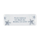 Elegant Starfish & Sequins Blue Beach Invitation Etiket (Voorkant)