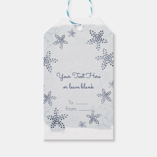 Elegant Starfish & Sequins Blue Beach Party Favor Cadeaulabel (Voorkant)