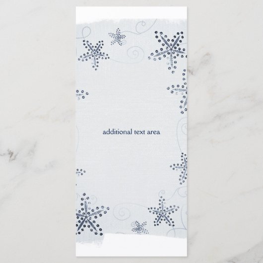 Elegant Starfish & Sequins Blue Beach Party Menu (Achterkant)