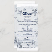 Elegant Starfish & Sequins Blue Beach Party Menu (Voorkant / Achterkant)