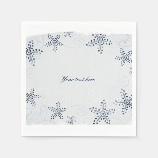 Elegant Starfish & Sequins Blue Beach Party Servet (Voorkant)