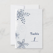 Elegant Starfish & Sequins Blue Beach Table Number Kaart (Voorkant)