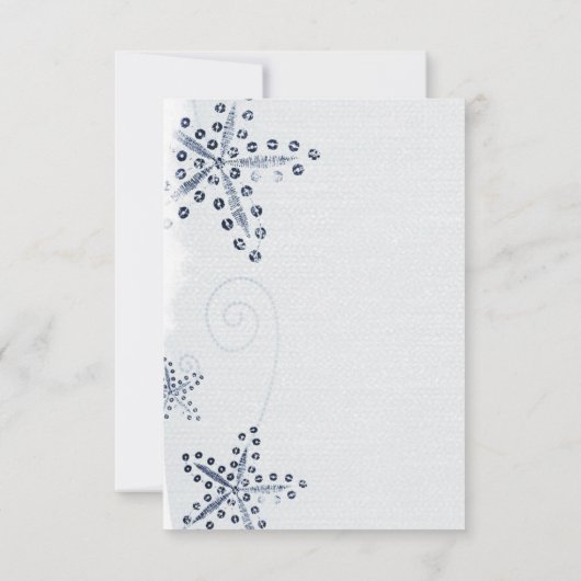 Elegant Starfish & Sequins Blue Beach Table Number Kaart (Achterkant)