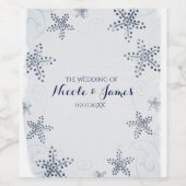 Elegant Starfish & Sequins Blue Beach Wine Labels Wijn Etiket (Enkel label)