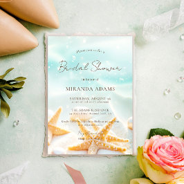 Elegant Starfish Shell Ocean Beach Bridal Shower Kaart