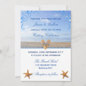 Elegant Starfish & Teenslippers Beach Wedding Kaart (Voorkant)
