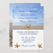 Elegant Starfish & Teenslippers Beach Wedding Kaart (Voorkant / Achterkant)