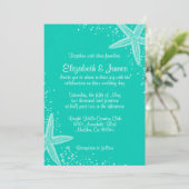 Elegant Starfish Wedding Invitations Kaart (Staand voorkant)