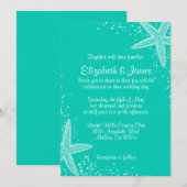 Elegant Starfish Wedding Invitations Kaart (Voorkant / Achterkant)