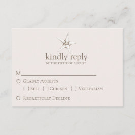 Elegant Starfish Wedding RSVP Kaartje