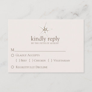 Elegant Starfish Wedding RSVP Kaartje