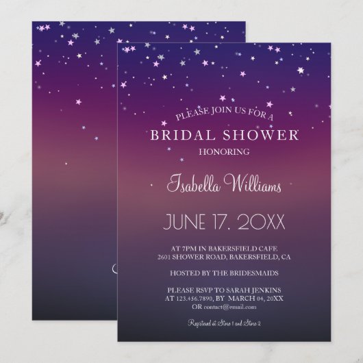 Elegant Starlight Glimmer Vrijgezellenfeest Kaart (Voorkant / Achterkant)