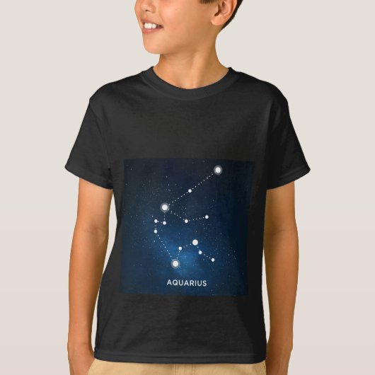 ELEGANT STARRY BLUE WATERVERF UNIVERSE - AQUARIUS T-SHIRT (Voorkant)