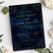 Elegant Starry night Wedding Celestial Wedding  Folie Uitnodiging