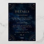 Elegant Starry night Wedding Celestial Wedding  Folie Uitnodiging (Achterkant)