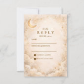 Elegant Starry Night Wedding RSVP Kaartje (Voorkant)