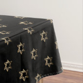 Elegant Starry Pattern Faux Gold Stars Black Tafelkleed (Voorbeeld)