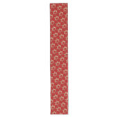 Elegant Starry Pattern Faux Gold Stars Festive Red Lange Tafelloper (Voorkant)
