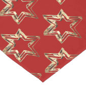 Elegant Starry Pattern Faux Gold Stars Festive Red Lange Tafelloper (Hoek)