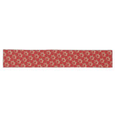Elegant Starry Pattern Faux Gold Stars Festive Red Lange Tafelloper (Horizontaal)