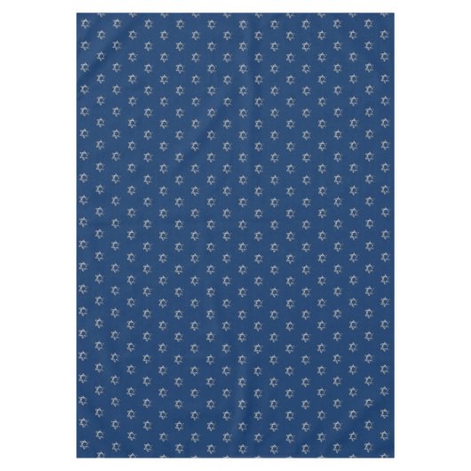Elegant Starry Pattern Faux Silver Stars Blue Tafelkleed (Voorkant)