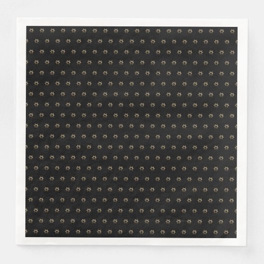Elegant Starry Pattern Modern Black and Gold Servet (Voorkant)