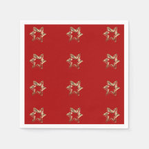 Elegant Starry Pattern Modern Red and Gold