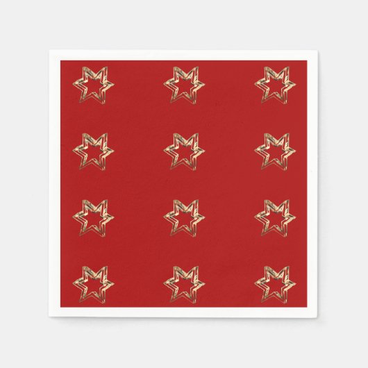 Elegant Starry Pattern Modern Red and Gold Servet (Voorkant)