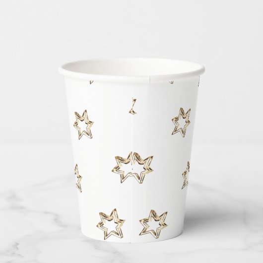 Elegant Starry Pattern Stars Faux Gold Stars Papieren Bekers (Rechts)