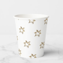 Elegant Starry Pattern Stars Faux Gold Stars Papieren Bekers